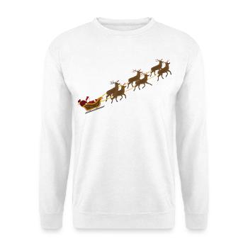 Weihnachtsschlitten - Unisex Pullover - Weiß - Vorne - Alina (178cm) & Michal (187cm)
