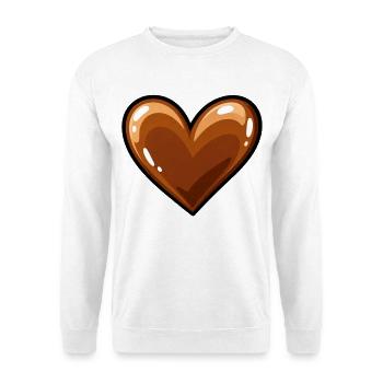 Glänzendes Herz - Unisex Pullover - Weiß - Vorne - Alina (178cm) & Michal (187cm)