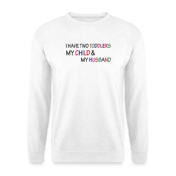 Funny mom - Unisex Pullover - Weiß - Vorne - Alina (178cm) & Michal (187cm)