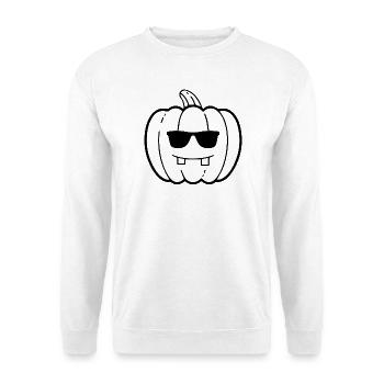 Funny pumking - Unisex Pullover - Weiß - Vorne - Alina (178cm) & Michal (187cm)