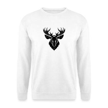 Elchbullenkopf-Reittiere - Unisex Pullover - Weiß - Vorne - Alina (178cm) & Michal (187cm)
