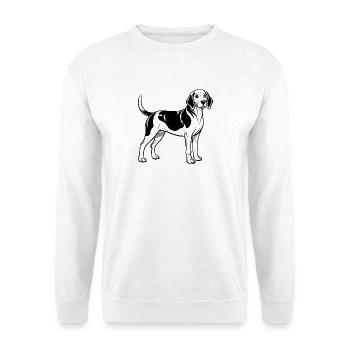 Beagle - Unisex Pullover - Weiß - Vorne - Alina (178cm) & Michal (187cm)