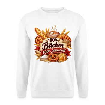 Bäcker – Leidenschaft pur - Unisex Pullover - Weiß - Vorne - Alina (178cm) & Michal (187cm)