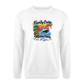 Familienkreuzfahrt 2027 Passende Familienurlaubsparty - Unisex Pullover - Weiß - Vorne - Alina (178cm) & Michal (187cm)
