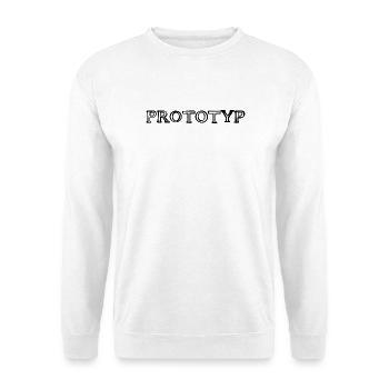 Prototyp Schriftzug handgezeichnet - Unisex Pullover - Weiß - Vorne - Alina (178cm) & Michal (187cm)