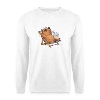 Capybara - Unisex Pullover - Weiß - Vorne - Alina (178cm) & Michal (187cm)