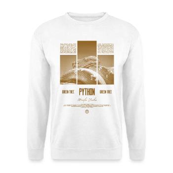 Green Tree Python Modern Reptile Keeper Streetwear - Unisex Pullover - Weiß - Vorne - Alina (178cm) & Michal (187cm)