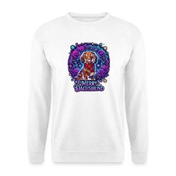 Winterdackel Rosenzauber - Unisex Pullover - Weiß - Vorne - Alina (178cm) & Michal (187cm)