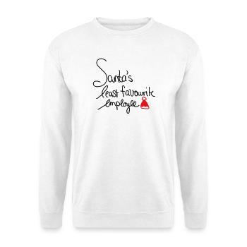 Santa's Least Favourite Employee – Weihnachtshumor - Unisex Pullover - Weiß - Vorne - Alina (178cm) & Michal (187cm)