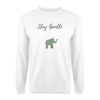 Elefant Sanftheit Design - Unisex Pullover - Weiß - Vorne - Alina (178cm) & Michal (187cm)