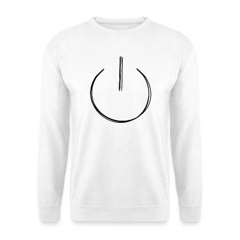 Einschalter handgezeichnet - Unisex Pullover - Weiß - Vorne - Alina (178cm) & Michal (187cm)