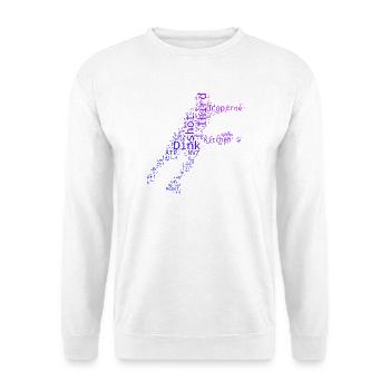 Pickleball Profi Geschenk für Pickleballspiel Fans - Unisex Pullover - Weiß - Vorne - Alina (178cm) & Michal (187cm)