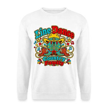 Line Dance Country Familie - Unisex Pullover - Weiß - Vorne - Alina (178cm) & Michal (187cm)