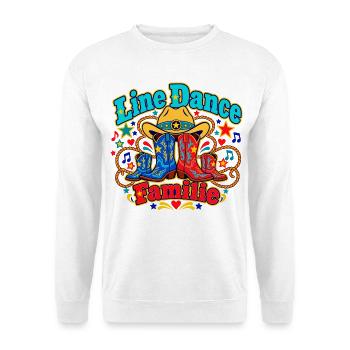 Line Dance Familie - Unisex Pullover - Weiß - Vorne - Alina (178cm) & Michal (187cm)