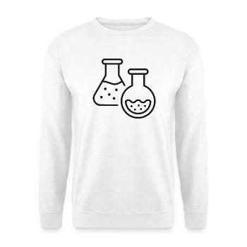 Symbol der Chemie-Laborflaschen-Linie - Unisex Pullover - Weiß - Vorne - Alina (178cm) & Michal (187cm)