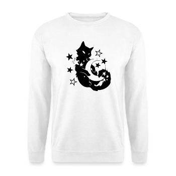 Cat cat - Unisex Pullover - Weiß - Vorne - Alina (178cm) & Michal (187cm)