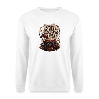 Spill the Tea – Magische Teetasse - Unisex Pullover - Weiß - Vorne - Alina (178cm) & Michal (187cm)