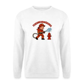 Feuerwehrmädchen Geschenk für Kinder - Unisex Pullover - Weiß - Vorne - Alina (178cm) & Michal (187cm)