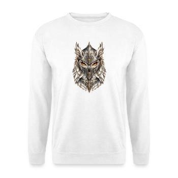 Silberhelm Kriegereule – Fantasy - Unisex Pullover - Weiß - Vorne - Alina (178cm) & Michal (187cm)