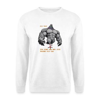 Big Talk for someone who just washed his car - Unisex Pullover - Weiß - Vorne - Alina (178cm) & Michal (187cm)