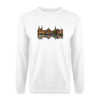 Blick auf Delft - Unisex Pullover - Weiß - Vorne - Alina (178cm) & Michal (187cm)