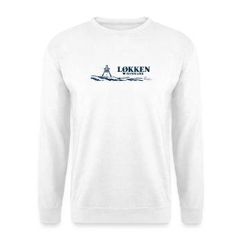Løkken – Seezeichen und Nordseeküste - Unisex Pullover - Weiß - Vorne - Alina (178cm) & Michal (187cm)