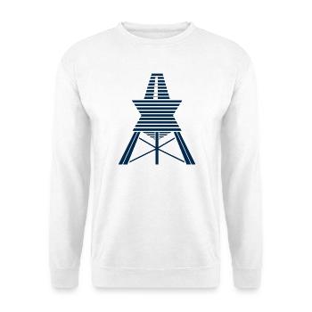 Løkken – Seezeichen als maritimes Symbol - Unisex Pullover - Weiß - Vorne - Alina (178cm) & Michal (187cm)