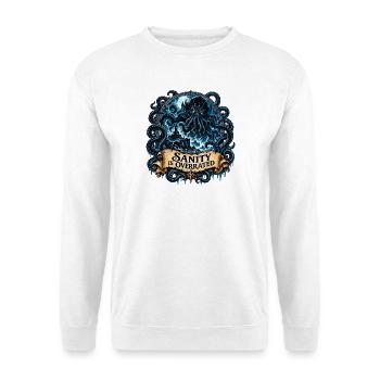 Sanity Is Overrated – Kosmisches Tentakelwesen - Unisex Pullover - Weiß - Vorne - Alina (178cm) & Michal (187cm)