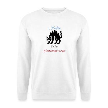 Es ist in Ordnung – alles ist in Ordnung - Unisex Pullover - Weiß - Vorne - Alina (178cm) & Michal (187cm)