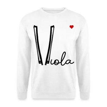 Viola-Bogen-Liebe - Unisex Pullover - Weiß - Vorne - Alina (178cm) & Michal (187cm)