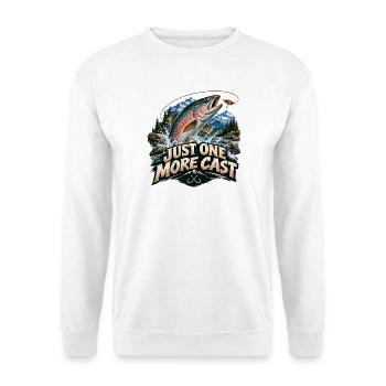 Zitate für Angler - Unisex Pullover - Weiß - Vorne - Alina (178cm) & Michal (187cm)
