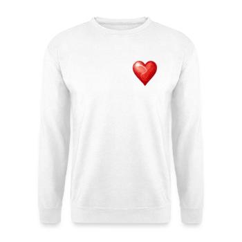 Herz mit einer Sternenspur - Unisex Pullover - Weiß - Vorne - Alina (178cm) & Michal (187cm)