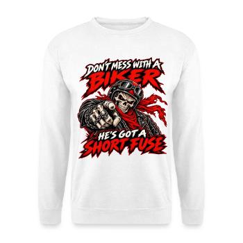 Nerv keinen Radfahrer, er ist schnell weggegangen - Unisex Pullover - Weiß - Vorne - Alina (178cm) & Michal (187cm)