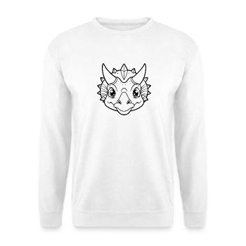 Triceratops-Kopf - Unisex Pullover - Weiß - Vorne - Alina (178cm) & Michal (187cm)