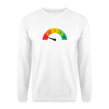 Stimmungsbarometer Tiefpunkt - Unisex Pullover - Weiß - Vorne - Alina (178cm) & Michal (187cm)
