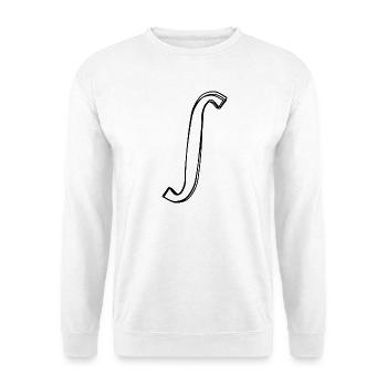 Integralzeichen handgezeichnet - Unisex Pullover - Weiß - Vorne - Alina (178cm) & Michal (187cm)