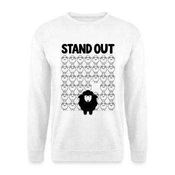 Schwarzes Schaf – Stand Out - Unisex Pullover - Weiß - Vorne - Alina (178cm) & Michal (187cm)