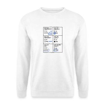 "Hast du die Nase voll? Nein..." – Lustige flämische T-Shirts - Unisex Pullover - Weiß - Vorne - Alina (178cm) & Michal (187cm)
