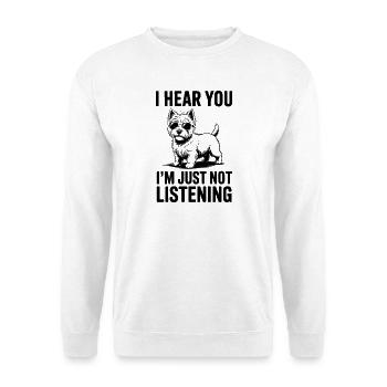 West Highland White Terrier Hunde Westie Geschenk  - Unisex Pullover - Weiß - Vorne - Alina (178cm) & Michal (187cm)