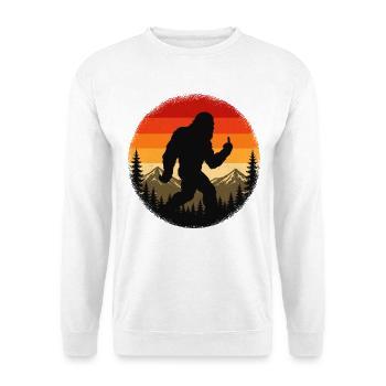 Bigfoot Mittelfinger - Unisex Pullover - Weiß - Vorne - Alina (178cm) & Michal (187cm)