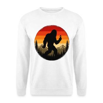 Bigfoot-Finger-Herz - Unisex Pullover - Weiß - Vorne - Alina (178cm) & Michal (187cm)
