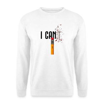 I Can Motivation Bleistift Erfolg Mindset - Unisex Pullover - Weiß - Vorne - Alina (178cm) & Michal (187cm)