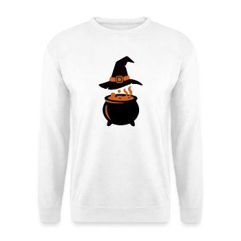 Hexenkessel Zauberhut Icon - Unisex Pullover - Weiß - Vorne - Alina (178cm) & Michal (187cm)