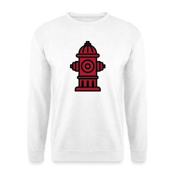 Feuerwehr Hydrant Icon - Unisex Pullover - Weiß - Vorne - Alina (178cm) & Michal (187cm)