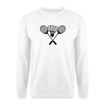 Badminton Schläger Federball - Unisex Pullover - Weiß - Vorne - Alina (178cm) & Michal (187cm)