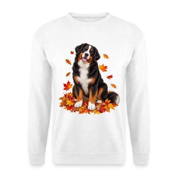 Berner Sennenhund Herbstliebe - Unisex Pullover - Weiß - Vorne - Alina (178cm) & Michal (187cm)