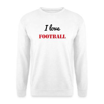ICH LIEBE FUSSBALL - Unisex Pullover - Weiß - Vorne - Alina (178cm) & Michal (187cm)