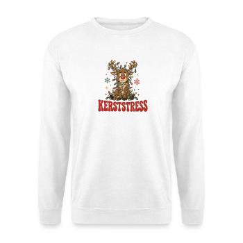 Weihnachtsstress – Lustiges Weihnachtsdesign - Unisex Pullover - Weiß - Vorne - Alina (178cm) & Michal (187cm)