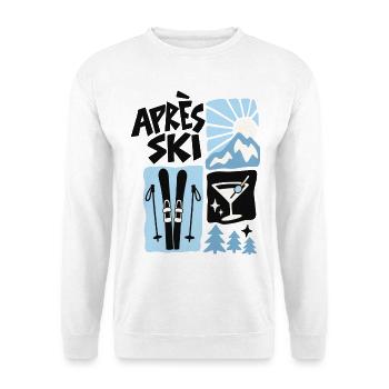 Après Ski Mountain Club - Unisex Pullover - Weiß - Vorne - Alina (178cm) & Michal (187cm)