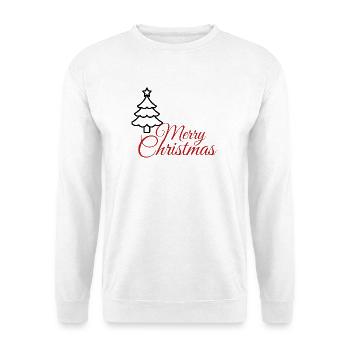 Frohe – Weihnachten – - Unisex Pullover - Weiß - Vorne - Alina (178cm) & Michal (187cm)